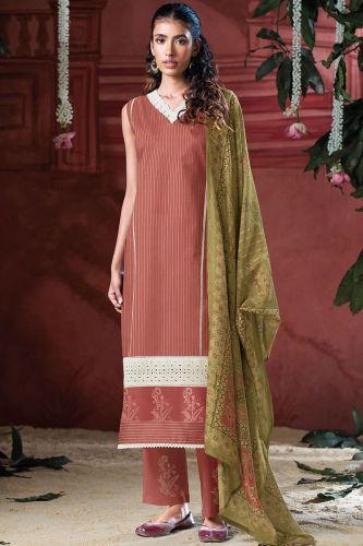 Superior Cotton Block Print Border Embroidery Salwar Suit