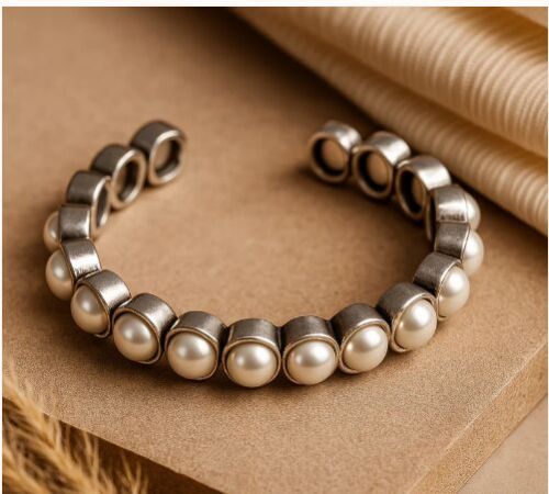 Celeste Aura Cuff Pearl Bracelet Timeless Elegance For Everyday Wear