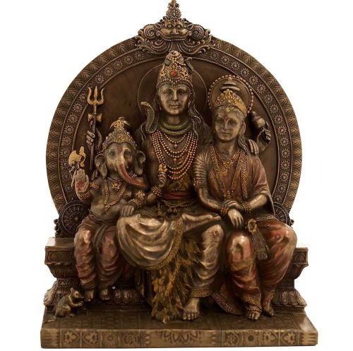 Lord Shiva with Ganesha and Parvati Family Statue