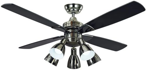 Pearl Black Ceiling Fan with Adjustable LED Lamp.