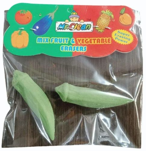 3D Okra Rubber Eraser Set, Brand Name : MR. Clean