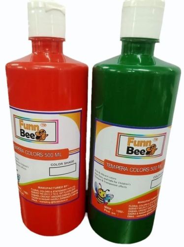 Funn Bee 500ml Red & Green Tempera Colors Bottle Set
