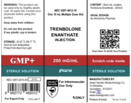 Oil Base Trenbolone Enanthate, Brand Name : Israel Genetics