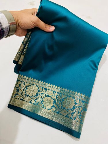 Banarasi Semi Katan Soft Silk Saree, Work Type : Hand Work