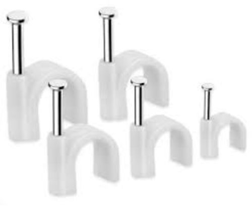 Power Coated PVC Circle Cable Clips, Color : White for Wall Hanging