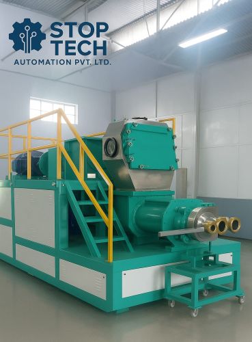 Electric Duplex Twin Worm Vacuum Plodder, Color : Green