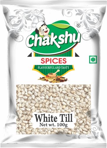 Chakshu Organic White Sesame Seeds Pouch, Packaging Size : 100gm