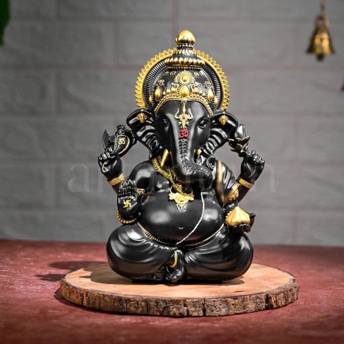 Polished Stone Ganesh Statue, Color : White, Grey, Creamy, Black