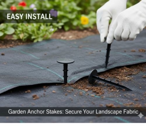 Iron Mat Garden Anchor Stake, Color : Black