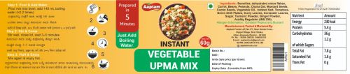 Instant Upma Premix, Weight : 60 gm, Packaging Type : Packet