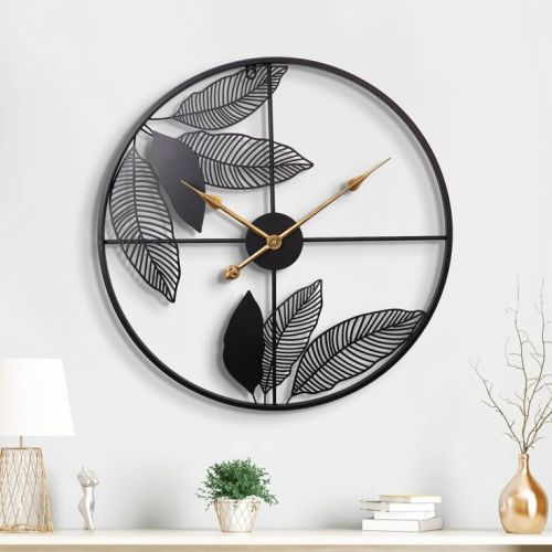 Stainless Steel Metal Wall Clock, Color : Black, Brand Name : Titan