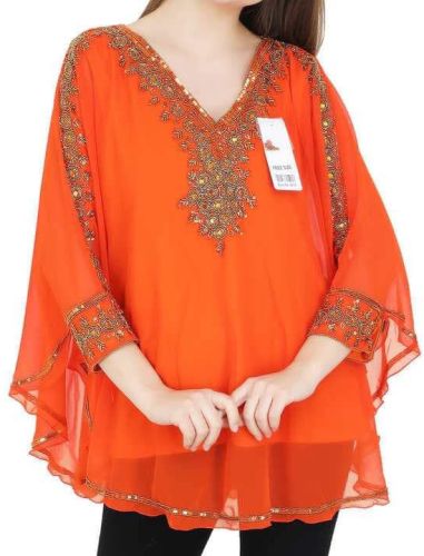 Polyester Fancy Ladies Embroidered Kurtis, Brand Name : Handmade