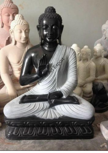 Black Buddha Marble Statue, Brand Name : Amber