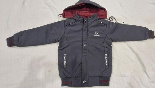 Plain Synthetic Leather Children Jackets, Color : Black Party Wear