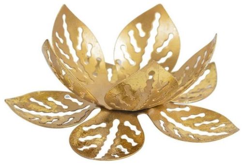 Metal Lotus Leaf Tray, Color : Golden Standard for Serving