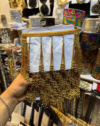 Plain Crochet Hanging Laces, Color : Golden for Fabric Use