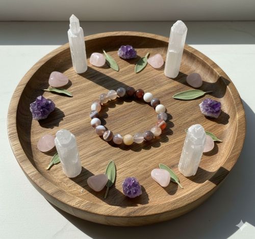 Polished Gemstone Natural Botswana Agate Beaded Bracelet Casual