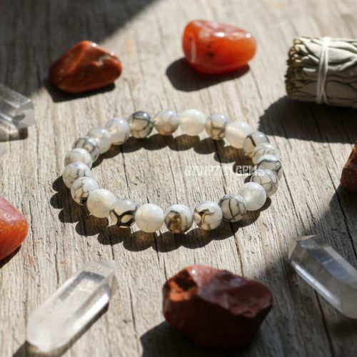 Polished Gemstone Natural Dragon Vein Agate Beaded Bracelet Casual