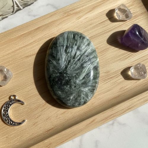 Wholesale Natural Rough Seraphinite Cabochon Stone | Angelic Connection, Spiritual Healing & Crown C