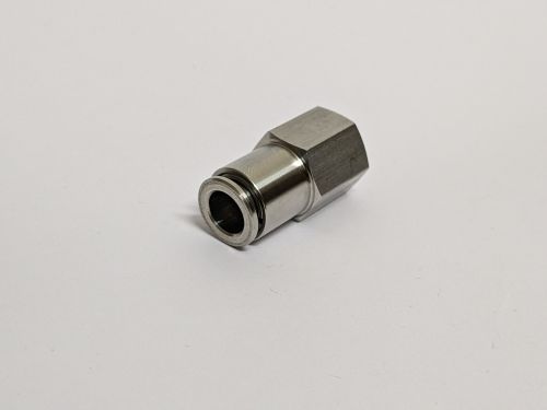 Polished Stainless Steel Push In Female Connector, Color : Grey