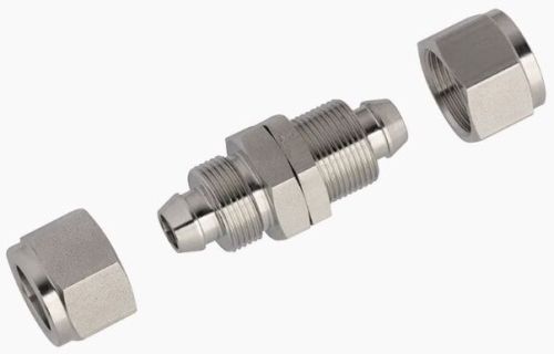 Polished Stainless Steel Push On Bulkhead Union, Color : Grey