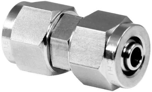 Polished Stainless Steel Push On Straight Union, Color : Grey
