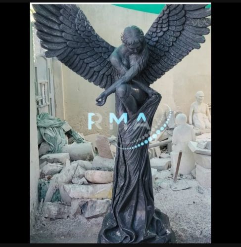 Black Marble Angel Statue