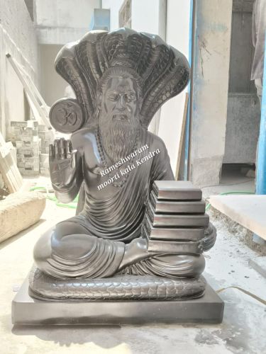 Polished Black Marble Maharshi Valmiki Ji Statue, Color : Grey