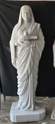 Hand Carved White Marble Realistic Human Statue