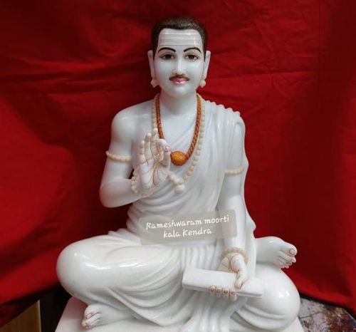 White Marble Guru Ji Basaveshwara Statue