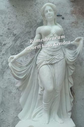 Polished White Marble Roman Lady Statue, Style Type : Antique