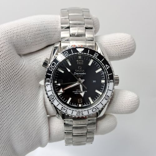 Omega Diver Planet Ocean 600M Planet GMT Steel Black Dial Swiss Automatic Watch