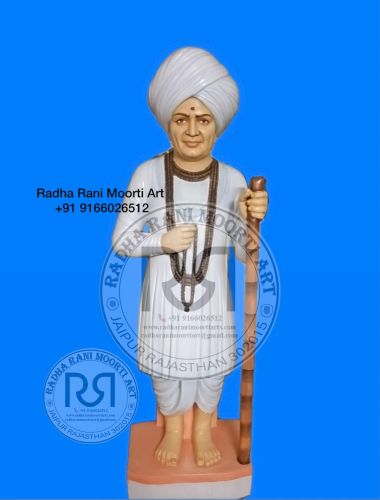 Plain Polished Jalaram Bapa Marble Statue 40-50inch Antique