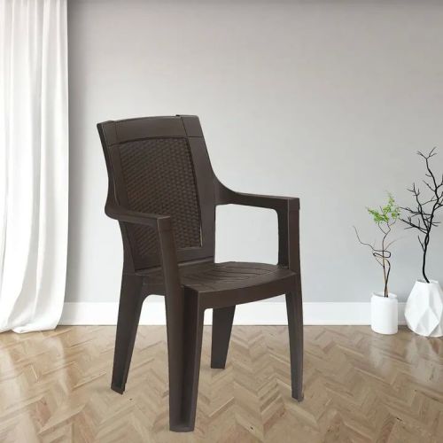 Nilkamal Mystique Plastic Arm Chair, Color : Brown