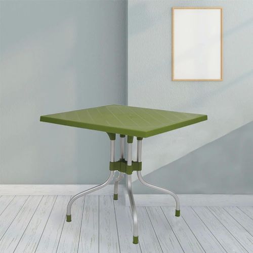 Polished Plain Metal & Plastic Supreme Olive Table, Shape : Square