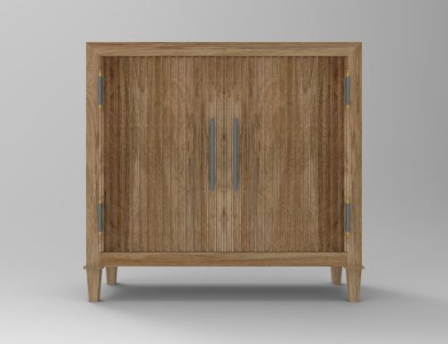 2 Door Wooden Storage Cabinet, Color : Brown