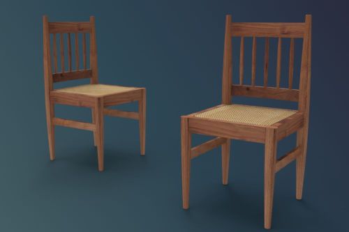 Brown Wooden Dining Chair Modern for Indoor