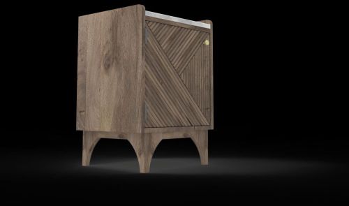 Solid Wooden Single Door Sideboard, Color : Brown for Storag Item