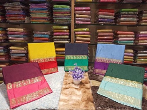 Plain Artificial Silk Sarees, Brand Name : Sudarshan Family Store