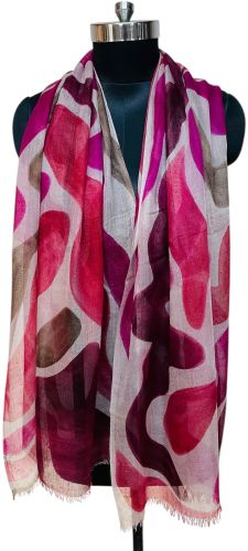 Silk Wool Printed Ladies Stole 110x200 Cm