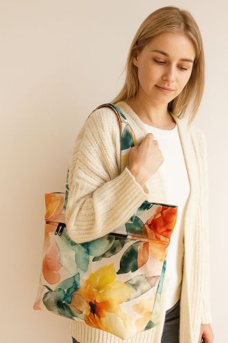 Printed Ladies Tote Bags Casual Or Work