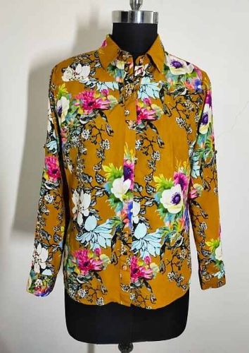 Modal Satin Women Floral Print Tunic, Color : Multicolor Daily Wear