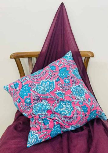 Printed Cotton Flowers Print Cushion Cover, Color : Multicolor