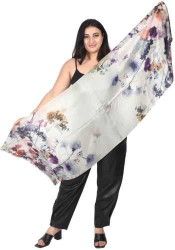 Wool Silk Digital Printed Lightweight Scarves, Color : Multicolor