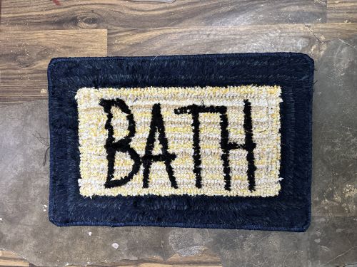 Cotton/Jute Blend Handmade Cotton Bath Mat
