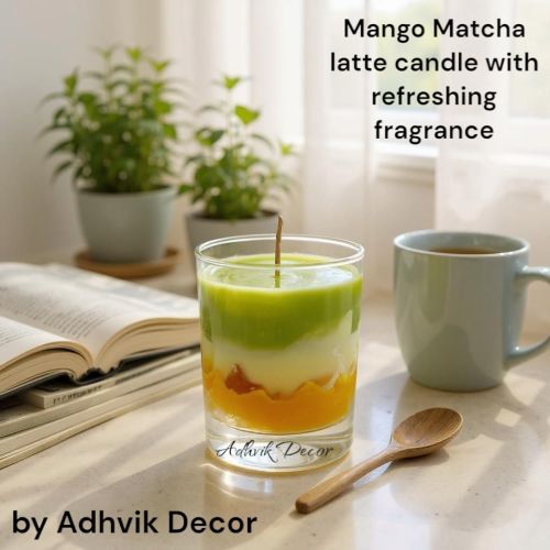 Glass 150ml Mango Macha Latte Scented Candle