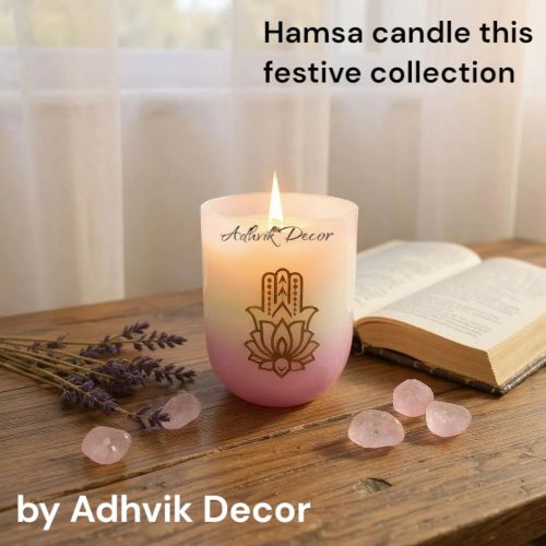 Glass 230 Ml Hamsa Candle Jar