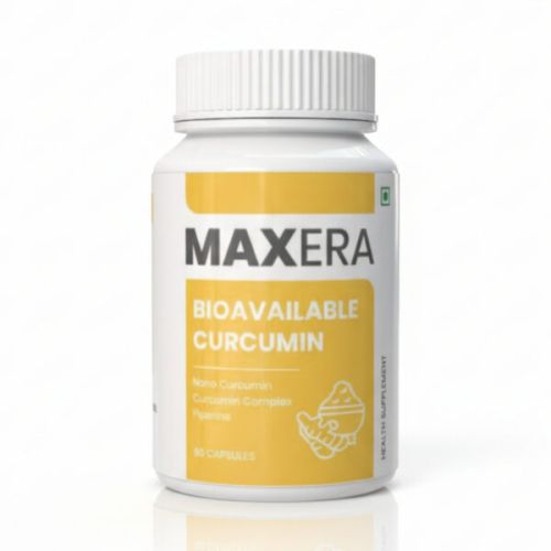 Max Era Curcumin Capsules, Packaging Type : Plastic Bottle