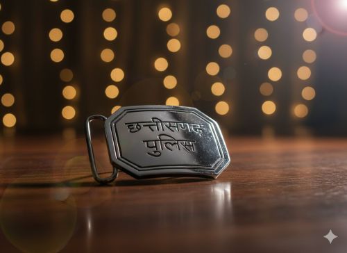 Steel Chhattisgarh Police Belt Buckle