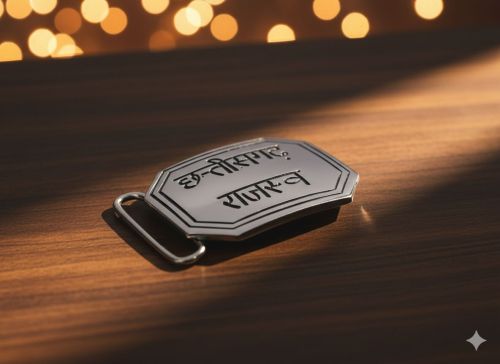 Steel Chhattisgarh Revenue Belt Buckle, Color : Silver